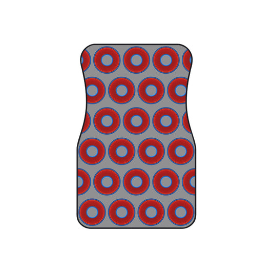 Contacted Car Mats - Set of 2/Front - vivid donut print w/gray background