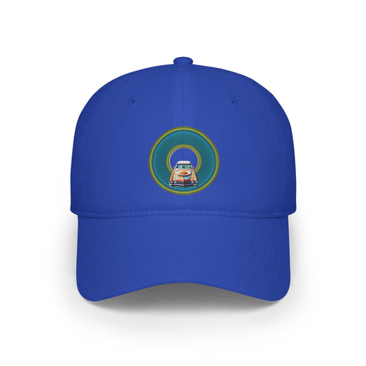 Lumpy Donut Baseball Cap - "Cadillac Rainbow Donut Cap" - variant 4 - rustic blue donut w/