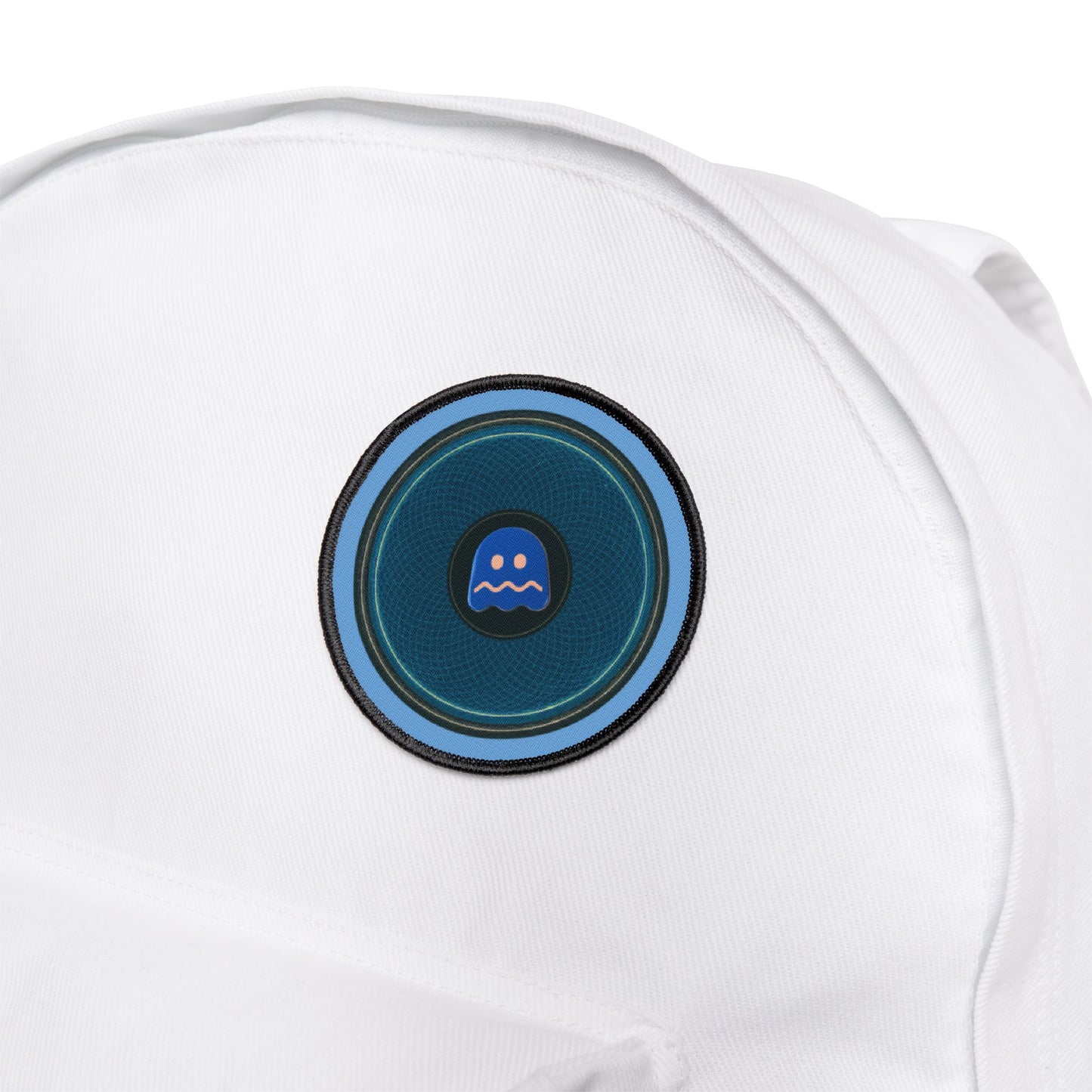 Iron-On Donut Patch - "Ghosted Donut" - series 1.0 - blue patterned donut