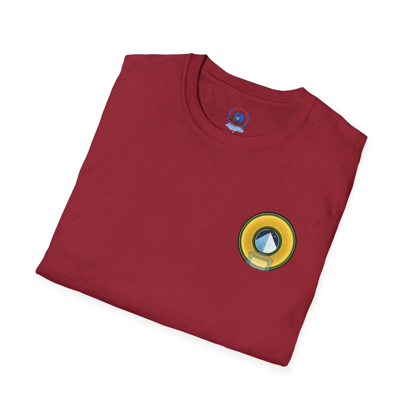 Classic Donut Tee - Unisex Soft-Style - "Limestone Donuts so Large" - variant 4 - golden donut w/garage