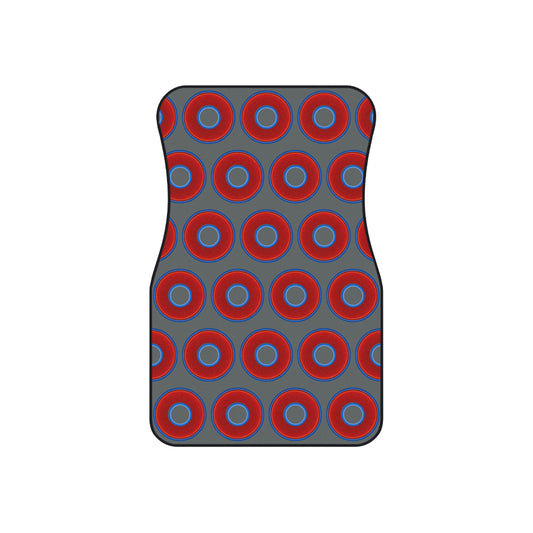 Contacted Car Mats - Set of 2/Front - vivid donut print w/dark gray background