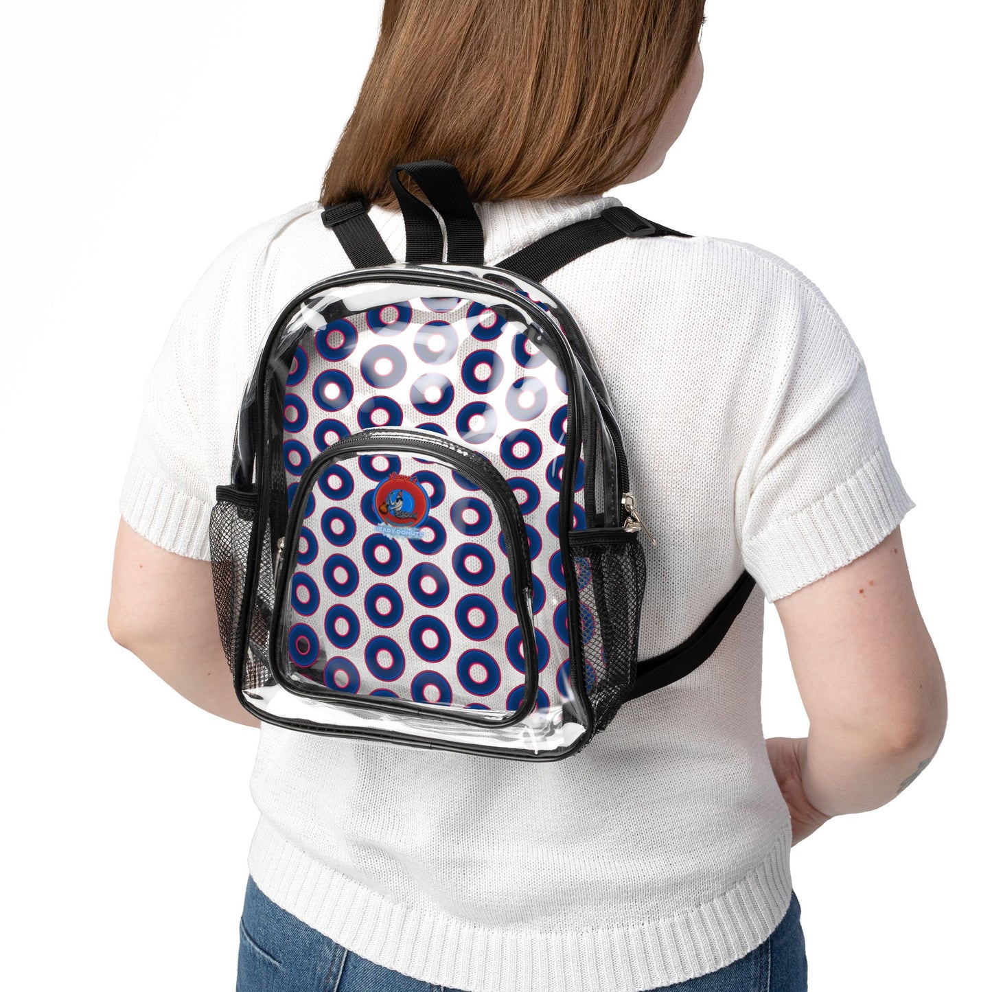 Lumpy Clear Pack/Concert Buddy - Plain Vivid Donut Print - dark blue/red magenta