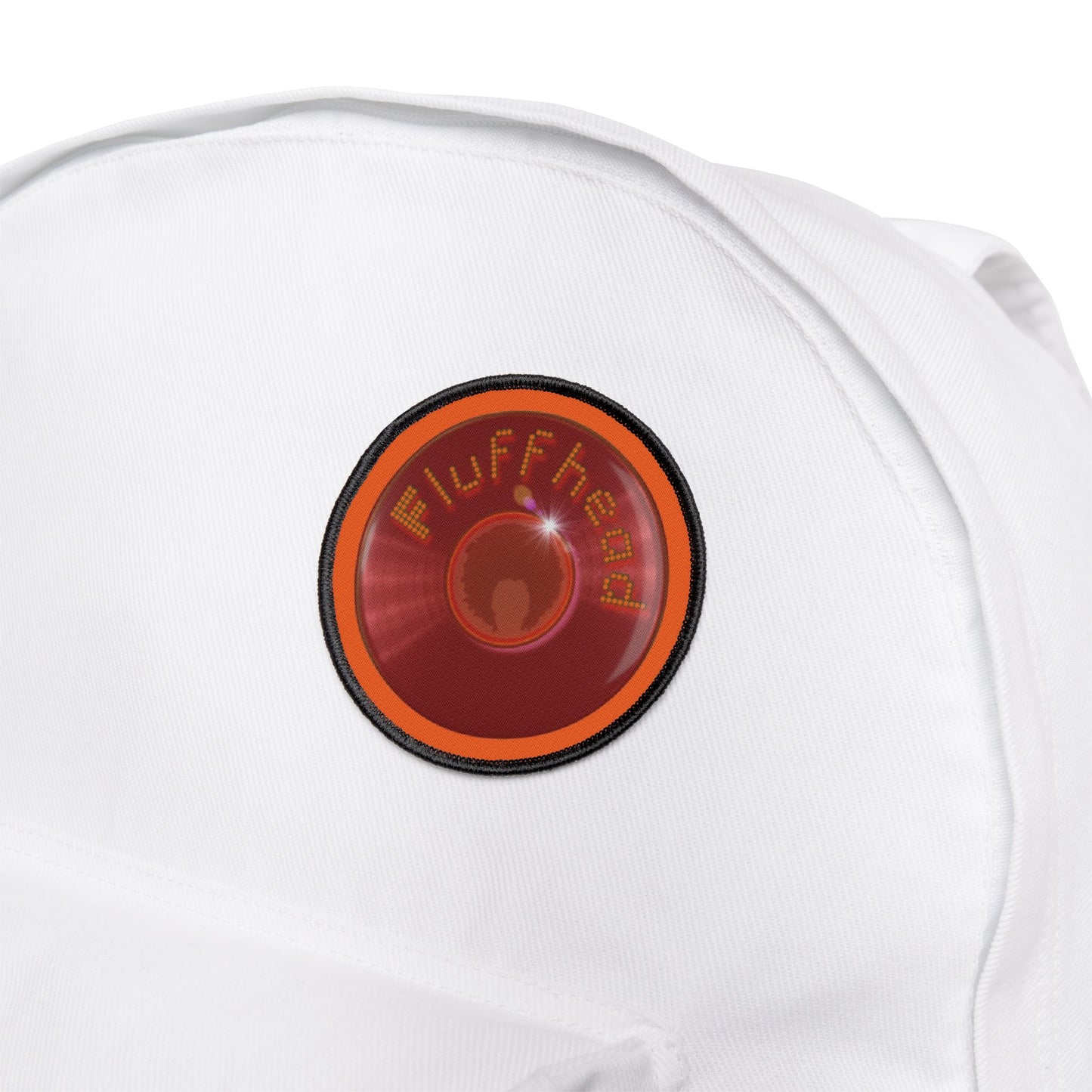 Iron-On Donut Patch - "The Fluffernutter Donut" - series 1.0 - red record donut