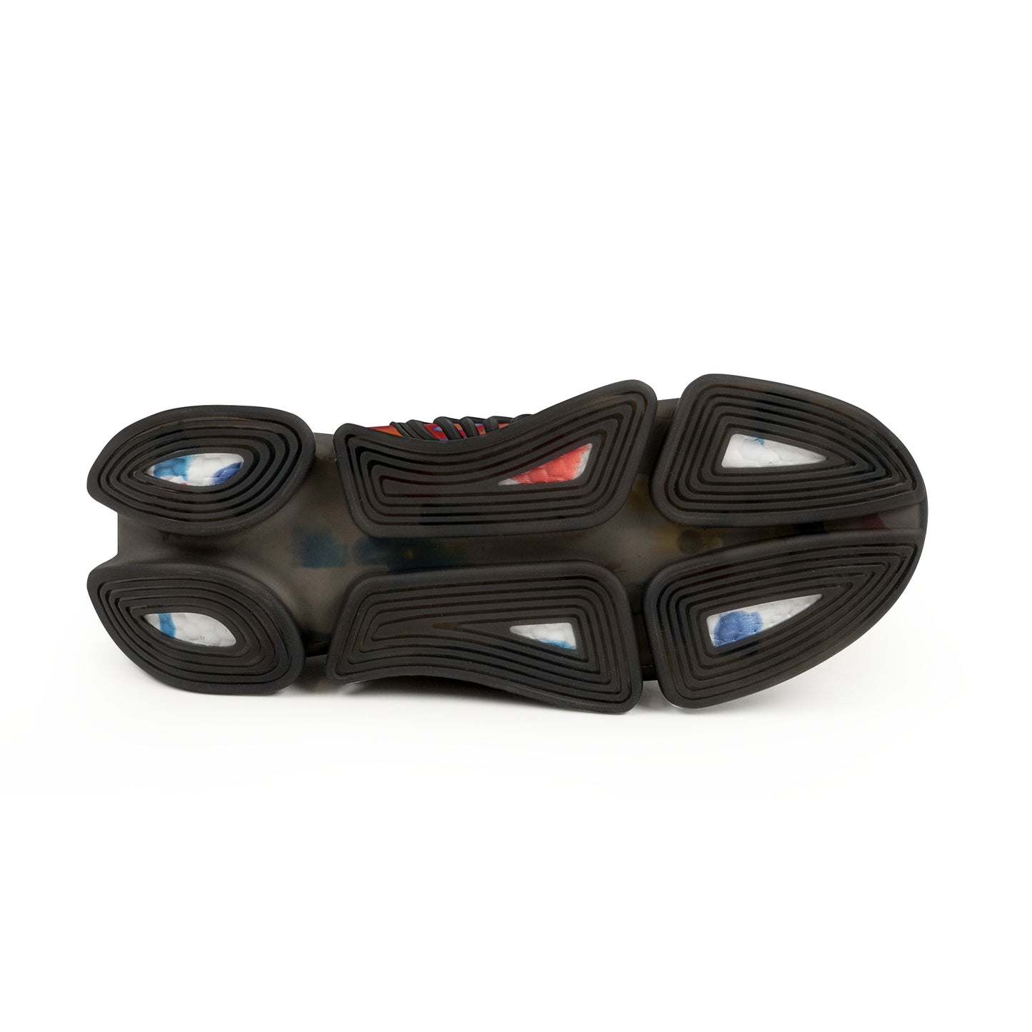 Donut Kicks - red vivid donut print w/dark orange background