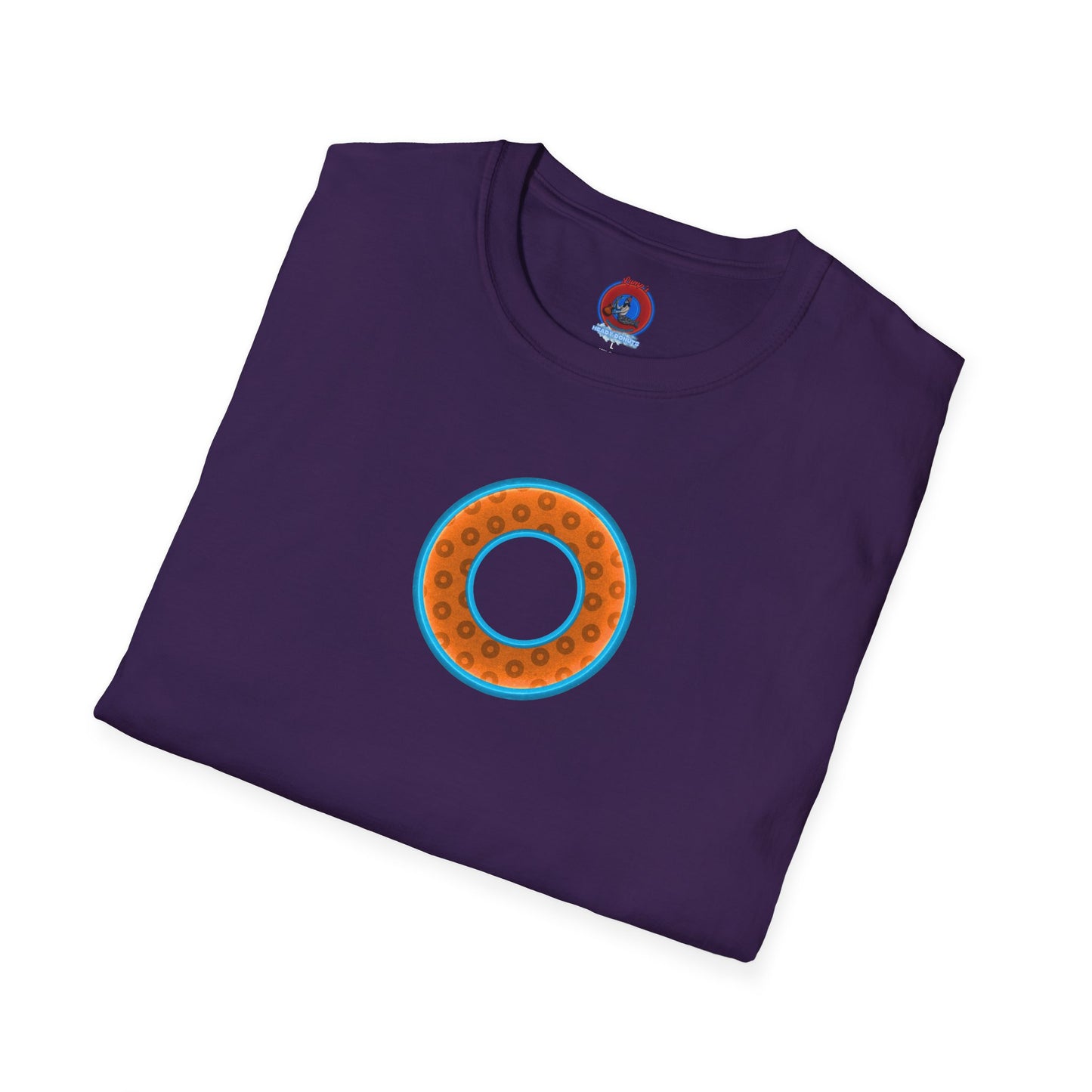 Plain Donuts/Unisex Soft-Style - "Plain Wide Mouthed Paradoxical Donuts" - orange/aquamarine blue donuts