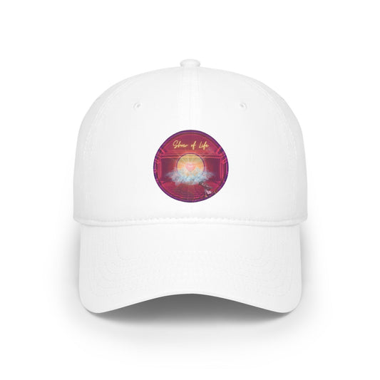 Lumpy Donut Baseball Cap - "The Donut of Life Cap" - variant 1 - vivid magenta pic donut w/