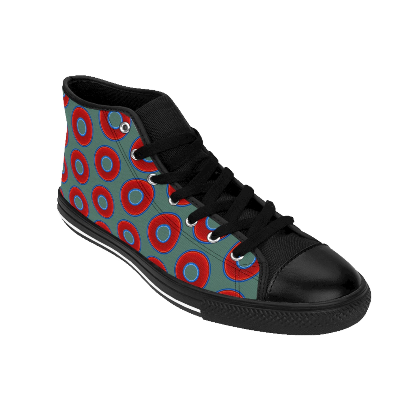 Cushiony Convectors - High Tops - red vivid donuts w/Fenway green