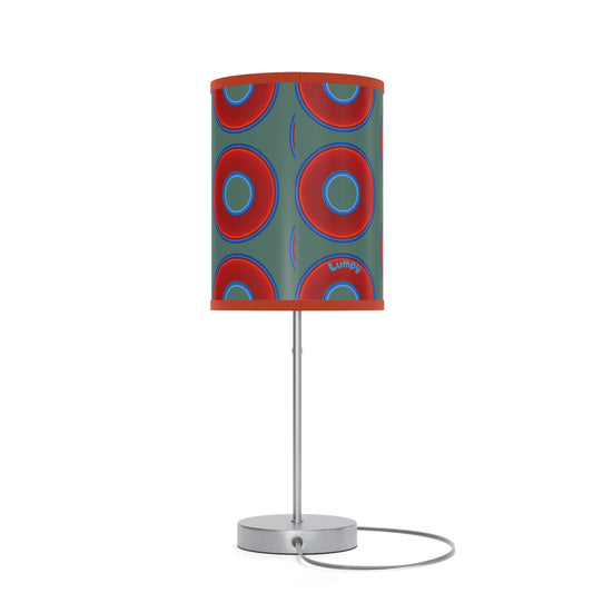 Lumpy Accent Lamps - red vivid donuts w/Fenway green background