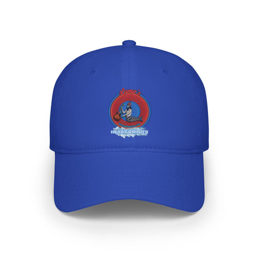 Lumpy Donut Baseball Cap - "Lump's Logo Donut Cap" - vivid red donut w/
