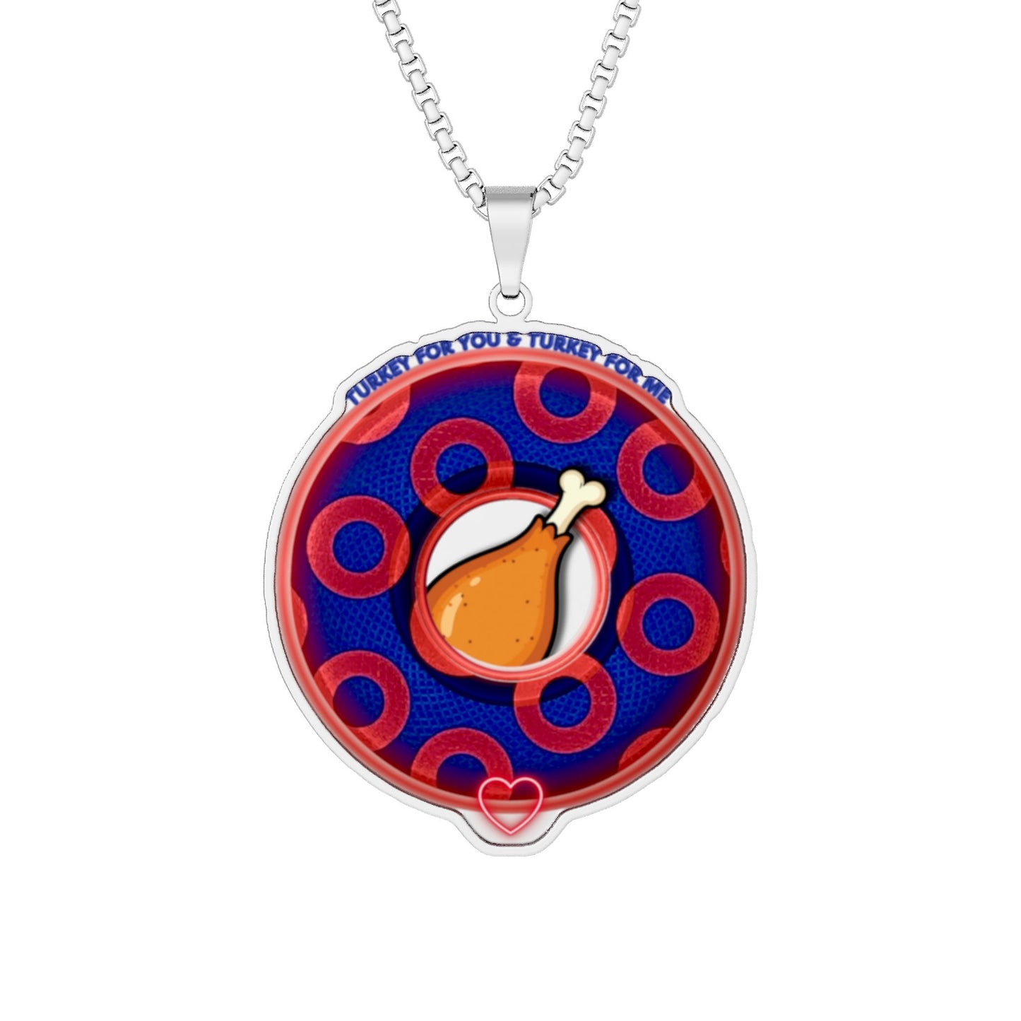 Lump's Heady Donut Necklace - 1" x 1" Stainless Steel Pendant - "Turducken Donut Pendant" - rustic paradox donut