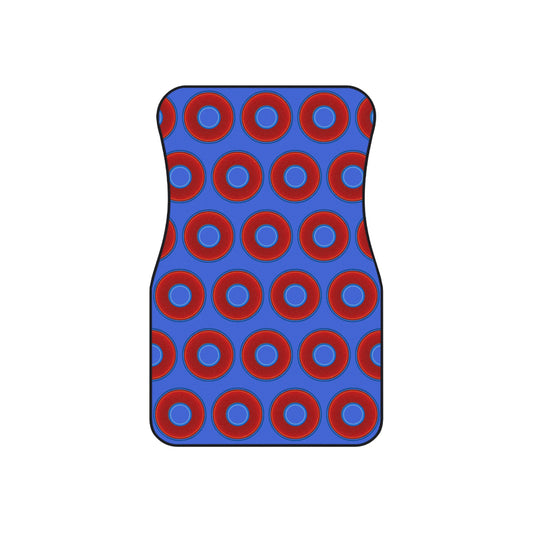 Contacted Car Mats - Set of 2/Front - vivid donut print w/royal blue background