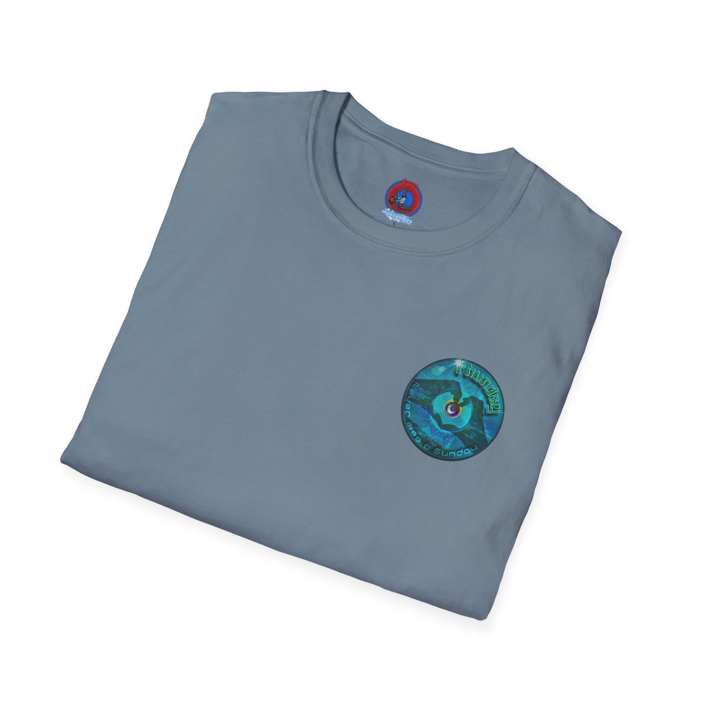 Classic Donut Tee - Unisex Soft-Style - "Sunday Phunday" - series 1.0 - variant 1 - teal donut