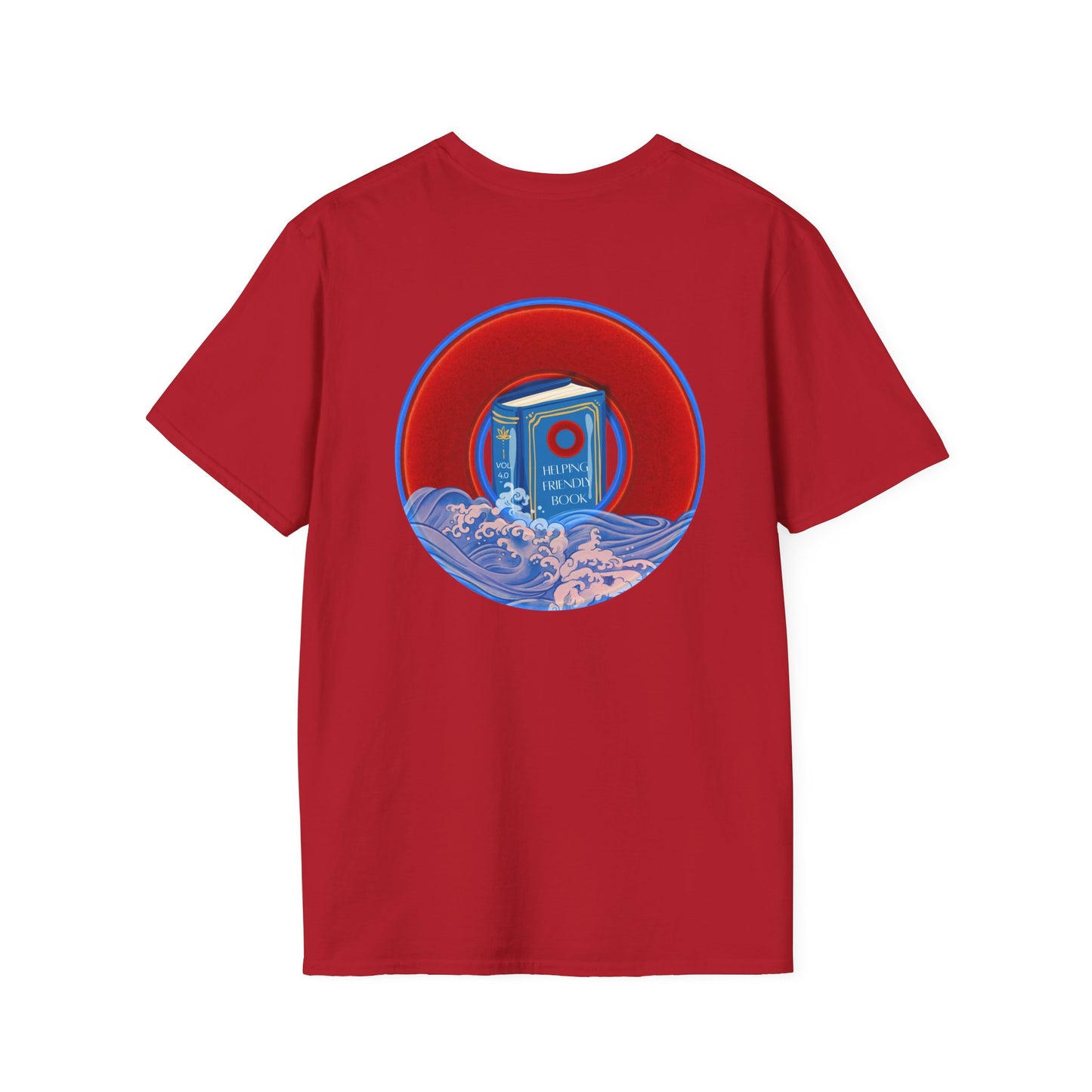 Classic Donut Tee - Unisex Soft-Style - "Helping Phriendly Donut Tee" - vivid red donut - w/flow - variant 3