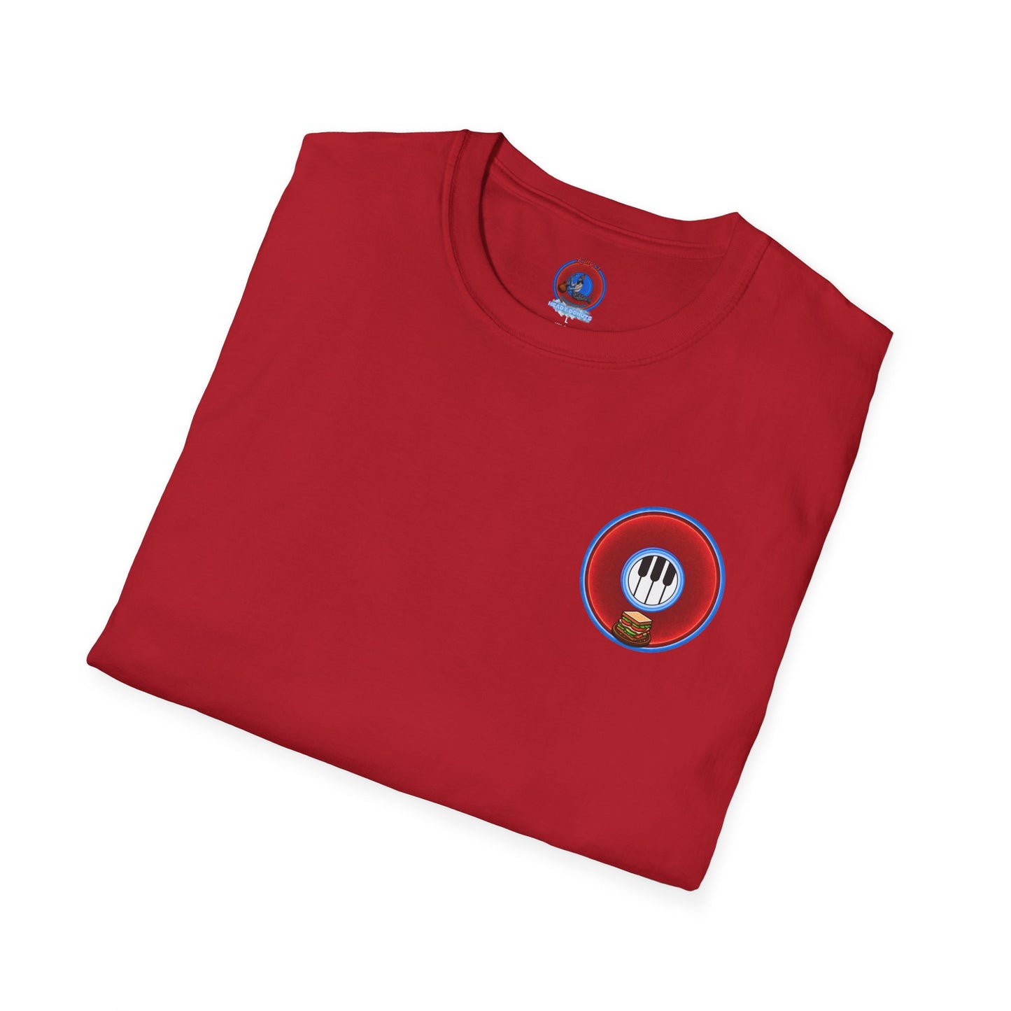 Classic Donut Tee - Unisex Soft-Style - "Rage Side Donut" - vivid red donut - variant 2