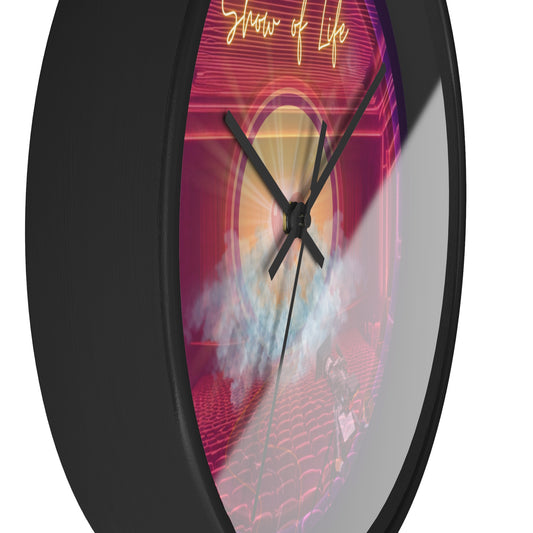 Lumpy Wall Clock - "The Donut of Life Clock" - variant 1 - vivid purple/magenta donut w/midnight purple background