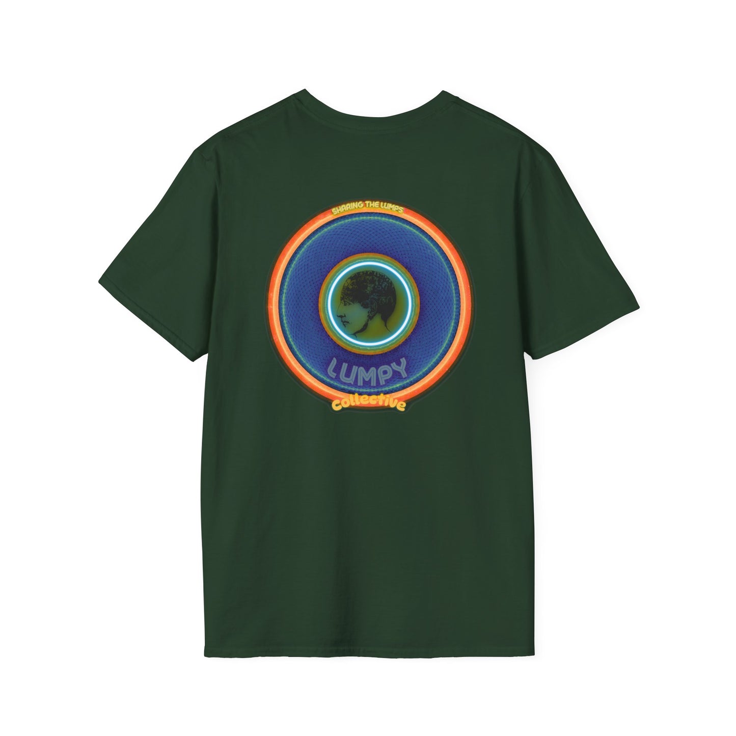 Classic Donut Tee - Unisex Soft-Style - "Lumpy Collective Donut" - blue/orange lumpy donut - variant 4