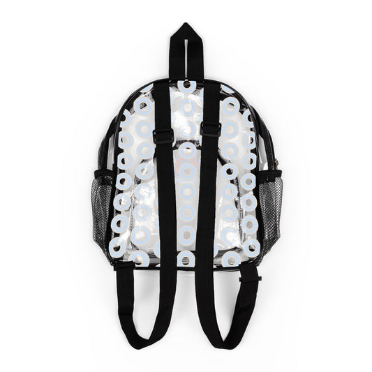 Lumpy Clear Pack/Concert Buddy - Plain Rustic Donut Print - light blue/yellow