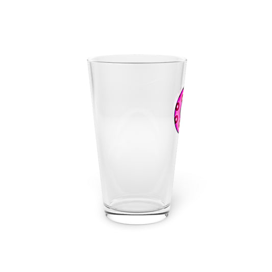 16oz Lumpy Pint Glass - hot magenta/red blimpy paradox donut