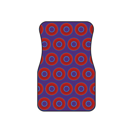 Contacted Car Mats - vivid donut print w/purple background