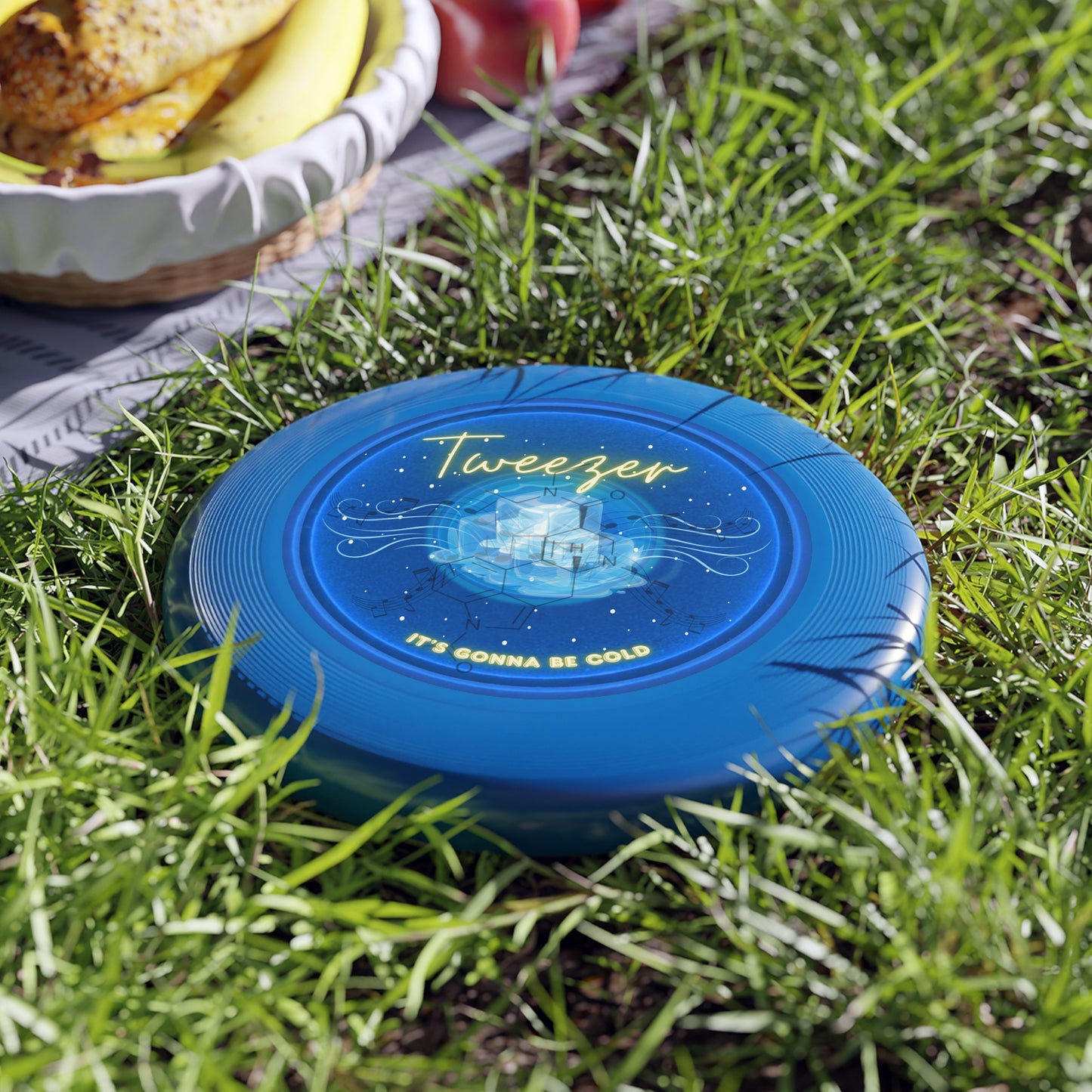 Lumpy Wham-O Donut Frisbee - "Step into your Phrisbee Throws" - royal blue donut w/