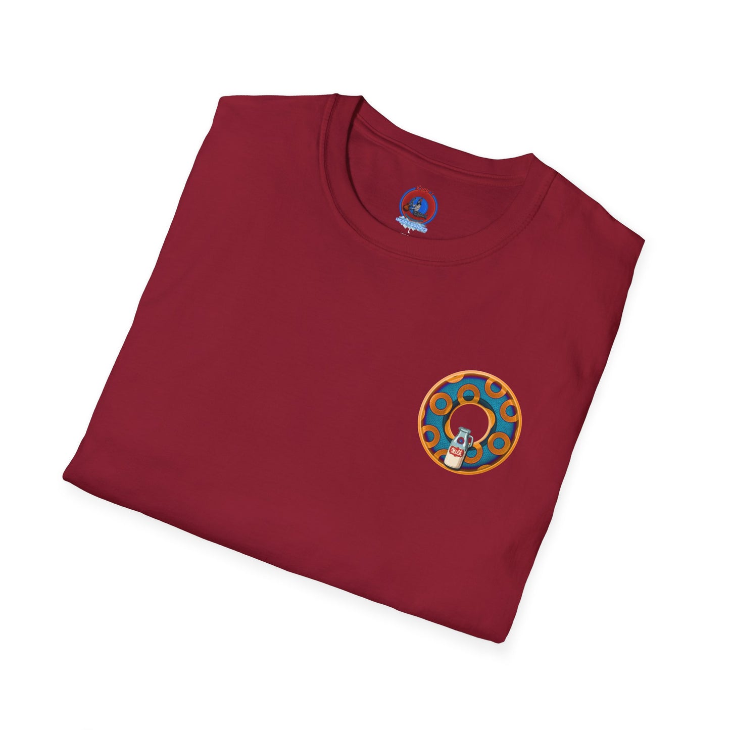 Classic Donut Tee - Unisex Soft-Style - "Wooked Cream - YEMSG Donut " -purple/red rustic paradox donut - variant 4
