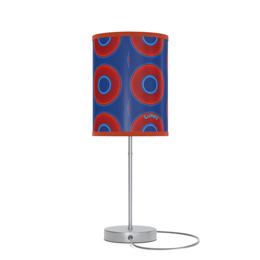 Lumpy Accent Lamps - red vivid donuts w/dark blue background