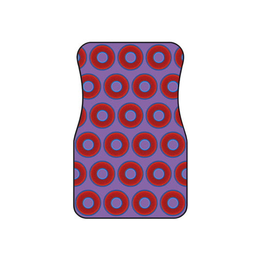 Contacted Car Mats - Set of 2/Front - vivid donut print w/light purple background