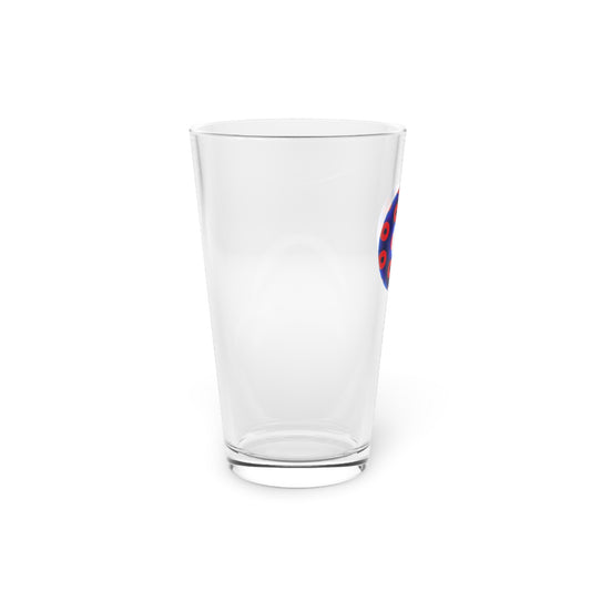 16oz Lumpy Pint Glass - blue/red blimpy paradox donut