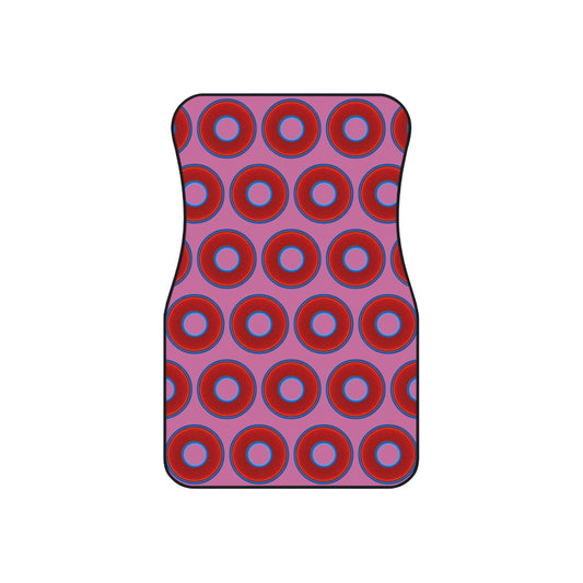 Contacted Car Mats - vivid donut print w/pink background