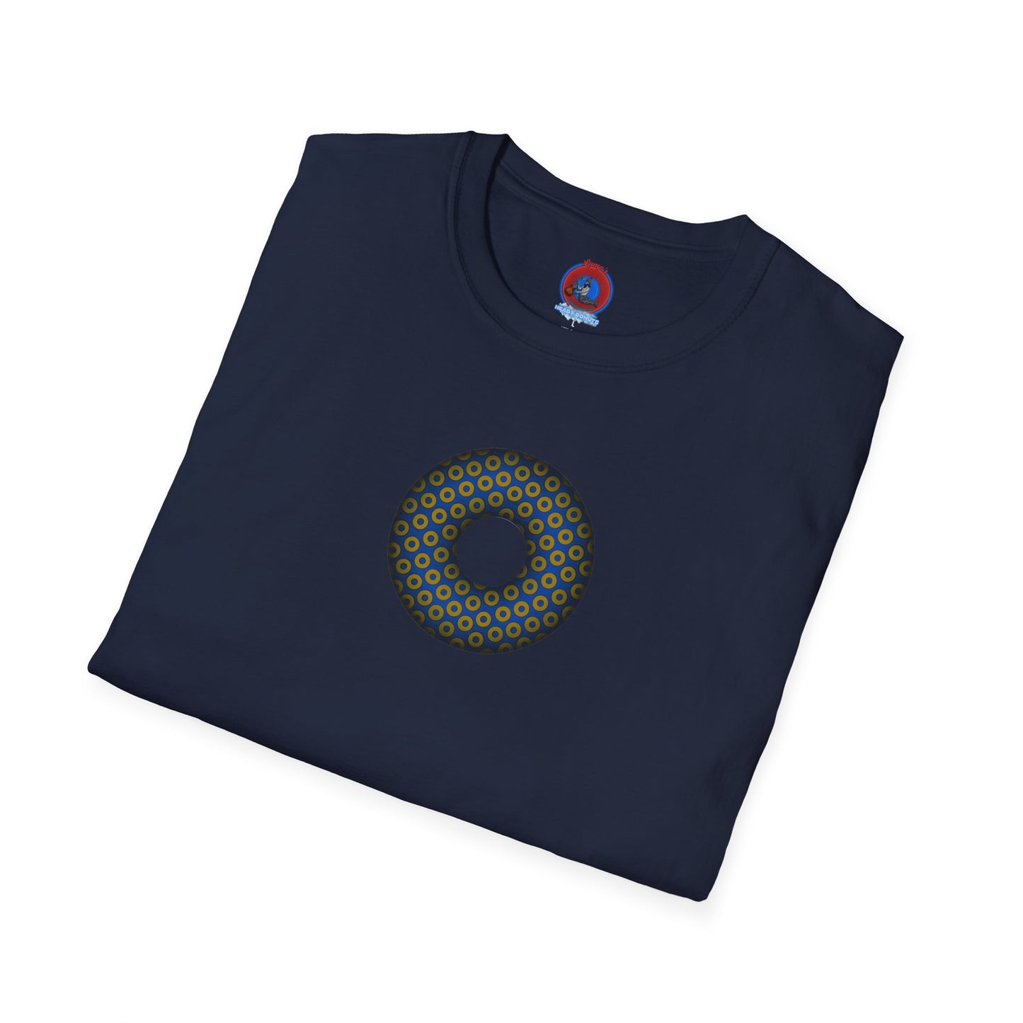 Plain Donuts/Unisex Soft-Style - "Plain Paradoxical Grided Donuts" - bronze/dark blue donuts