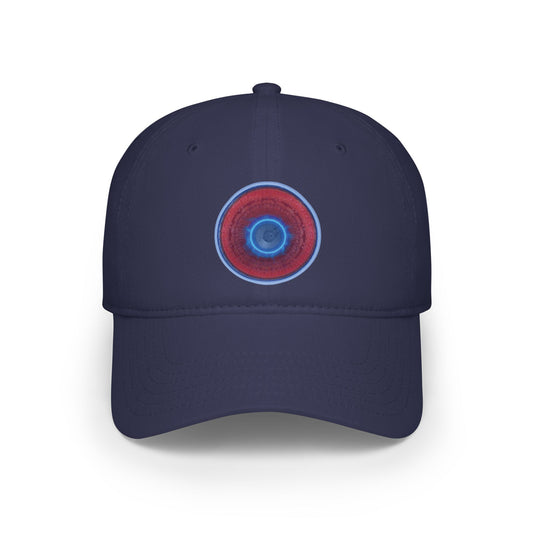 Lumpy Donut Baseball Cap - "Homer's Perfect Donut" - variant 1 - vivid red tube donut w/