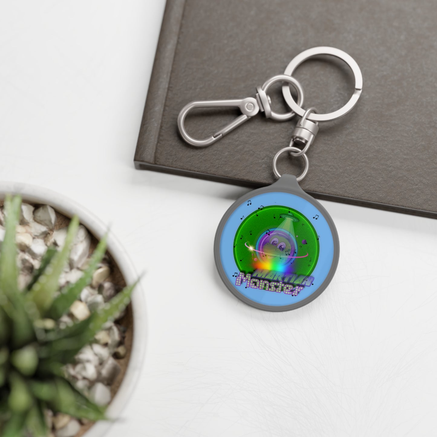 Lumpy Donut Keychain - "My Phavorite Martian" - series 1.0 - green donut