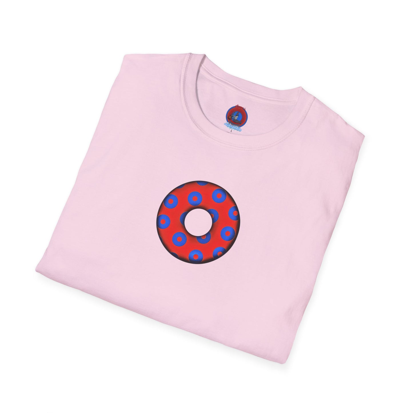 Plain Donuts/Unisex Soft-Style - "Plain Blimpy Paradoxical Donuts" - red/blue donuts