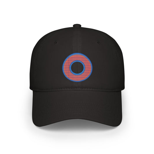 Lumpy Donut Baseball Cap - "Tasty Donut Cap" - variant 3 - red rustic donut w/