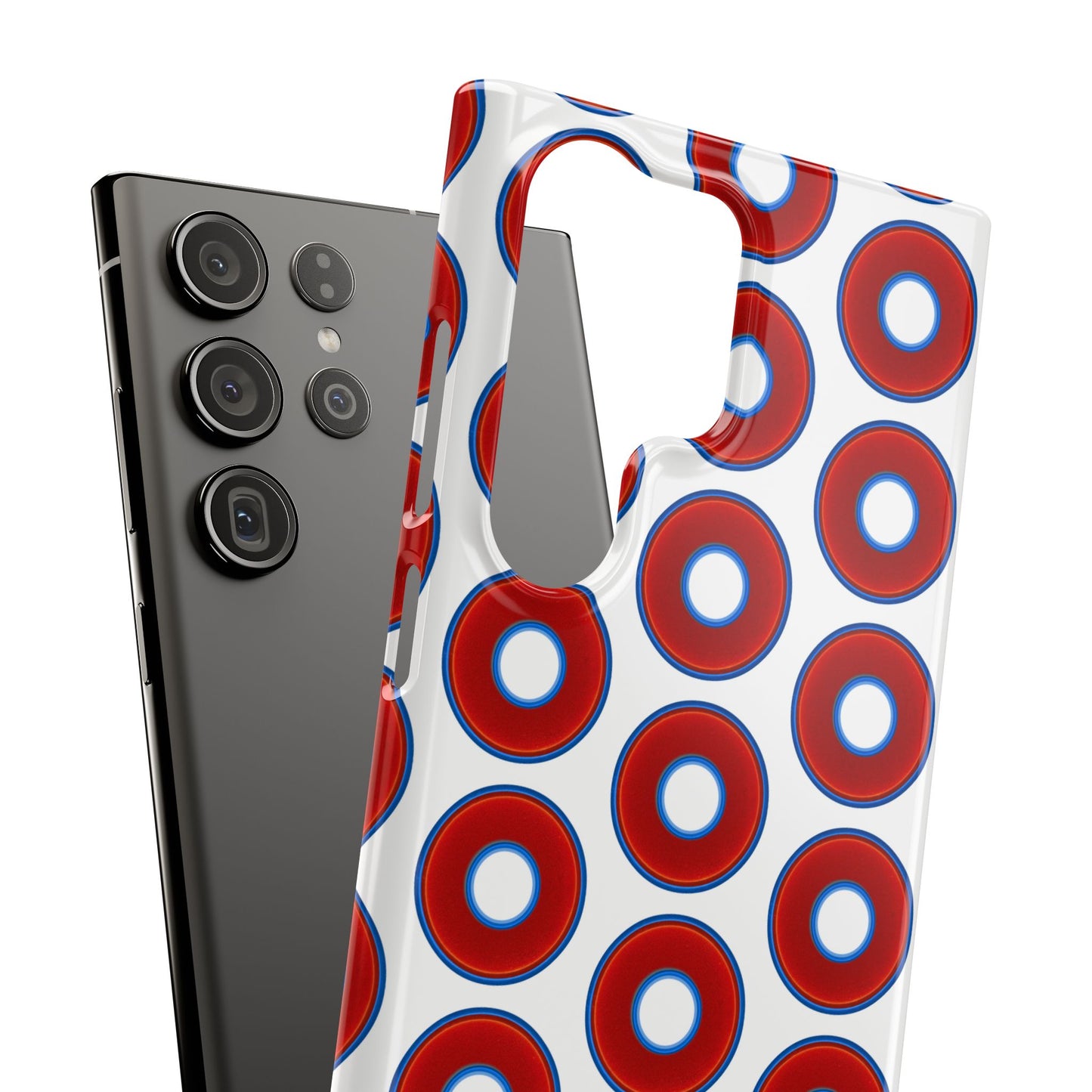 Lumpy Donut Snap Case - red vivid donut print w/white background