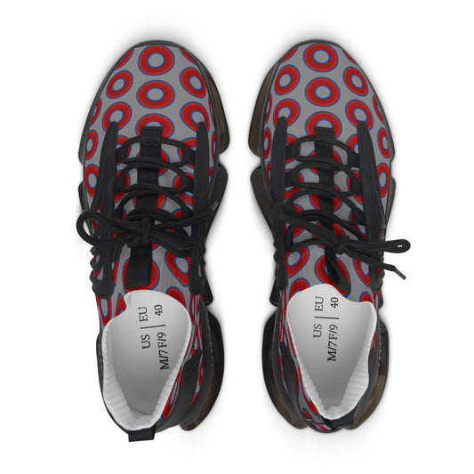 Women's Donut Kicks - red vivid donut print w/gray background