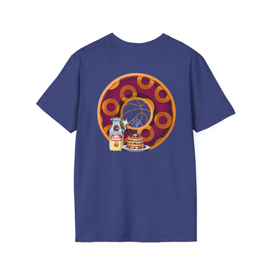 Classic Donut Tee - Unisex Soft-Style - "Princely Wooked Cream - YEMSG Donut " - burgundy/orange rustic paradox donut - variant 2