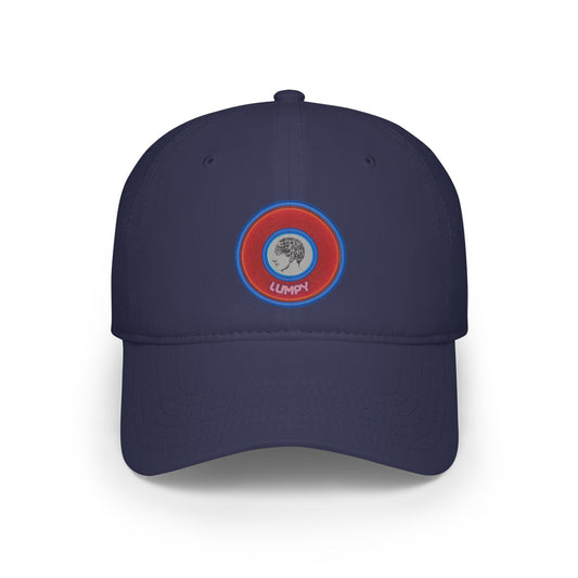 Lumpy Donut Baseball Cap - "Carini's Lumpy Donut" - variant 1 - rustic blue donut w/