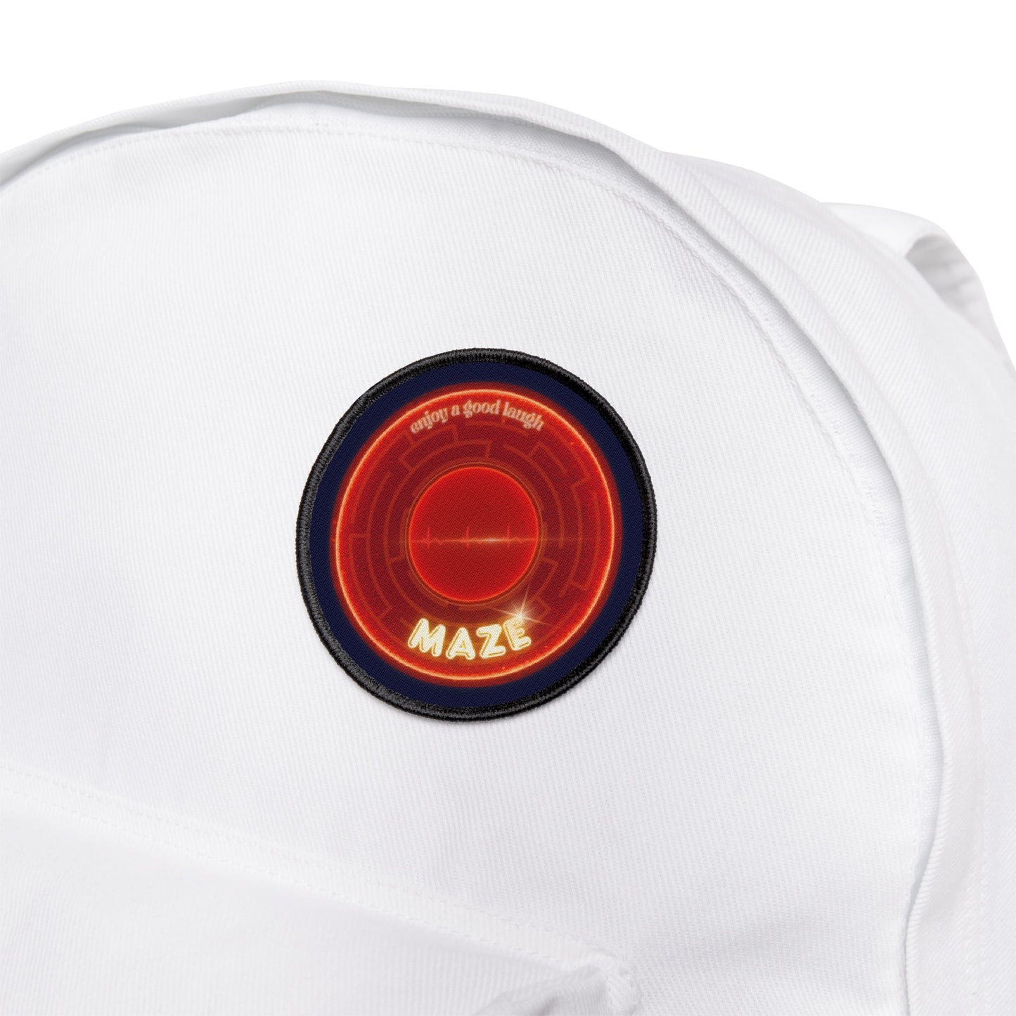 Iron-On Donut Patch - "The Amazing Donut Patch" - vivid red donut - variant 1