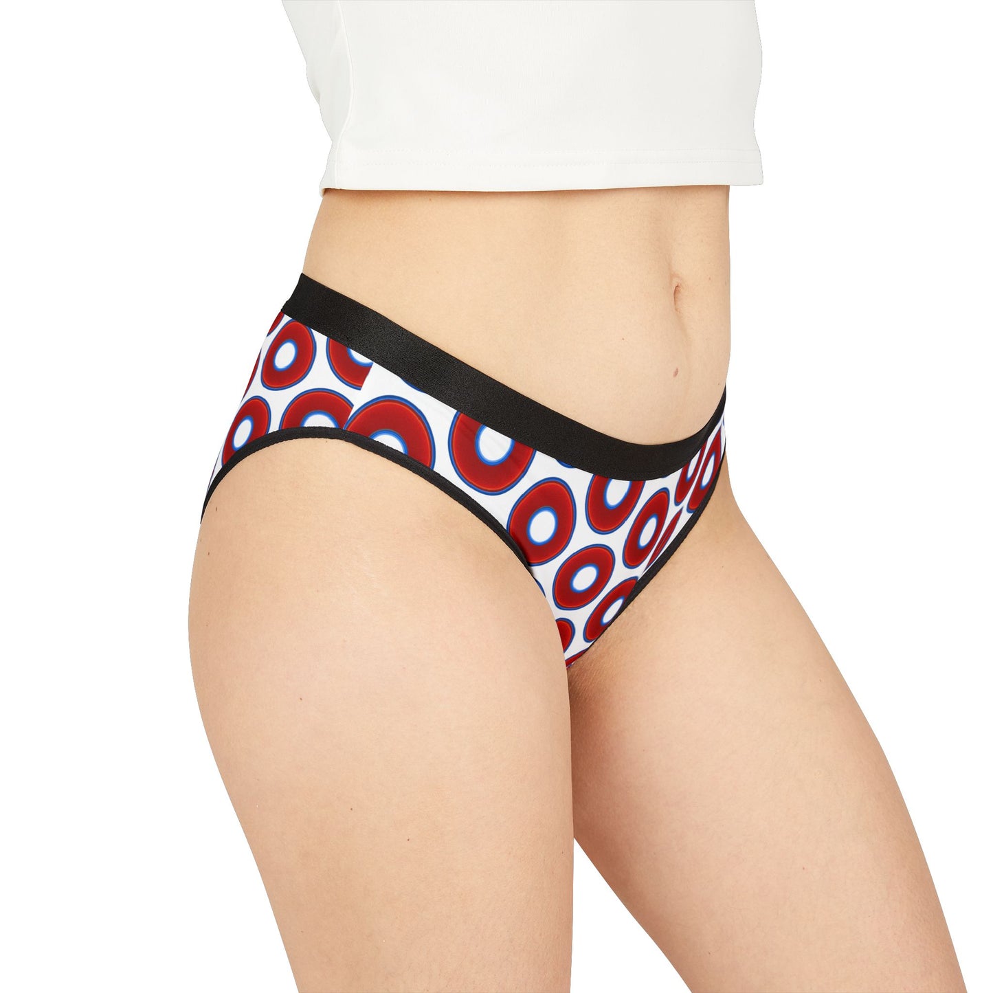 Lumpy Donut Underwear - vivid red donut print w/white background