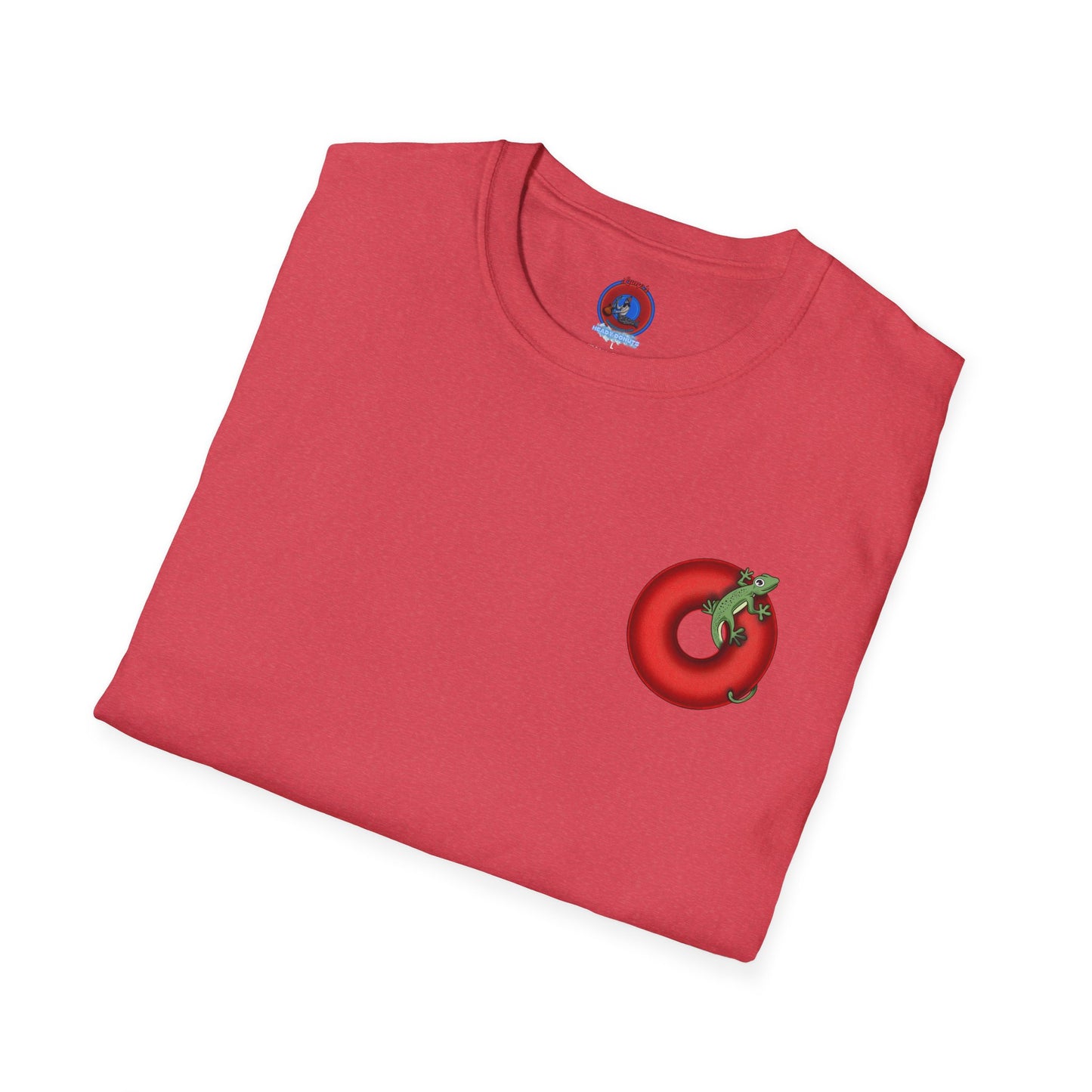 Classic Donut Tee - Unisex Soft-Style - "Practically Extinct Tee Shirt" - plump vivid red donut - variant 1