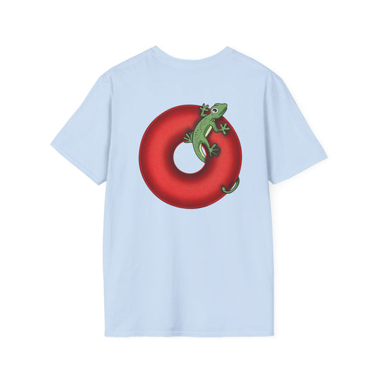 Classic Donut Tee - Unisex Soft-Style - "Practically Extinct Tee Shirt" - plump vivid red donut - variant 1