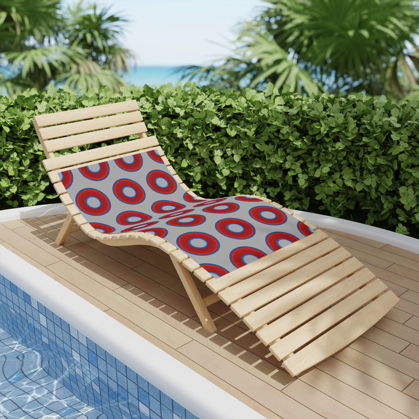 Lumpy Donut Towels - vivid red donuts w/light gray background