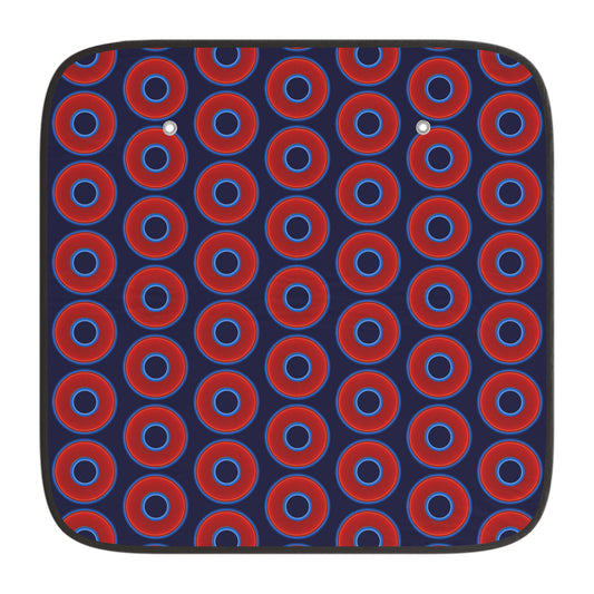 Automotive Donut Sun Shade - red vivid donuts w/midnight blue background