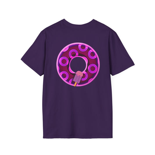 Classic Donut Tee - Unisex Soft-Style - "It's Ice Cream Popsicles - YEMSG Donut" - purple/magenta paradox donut - variant 1