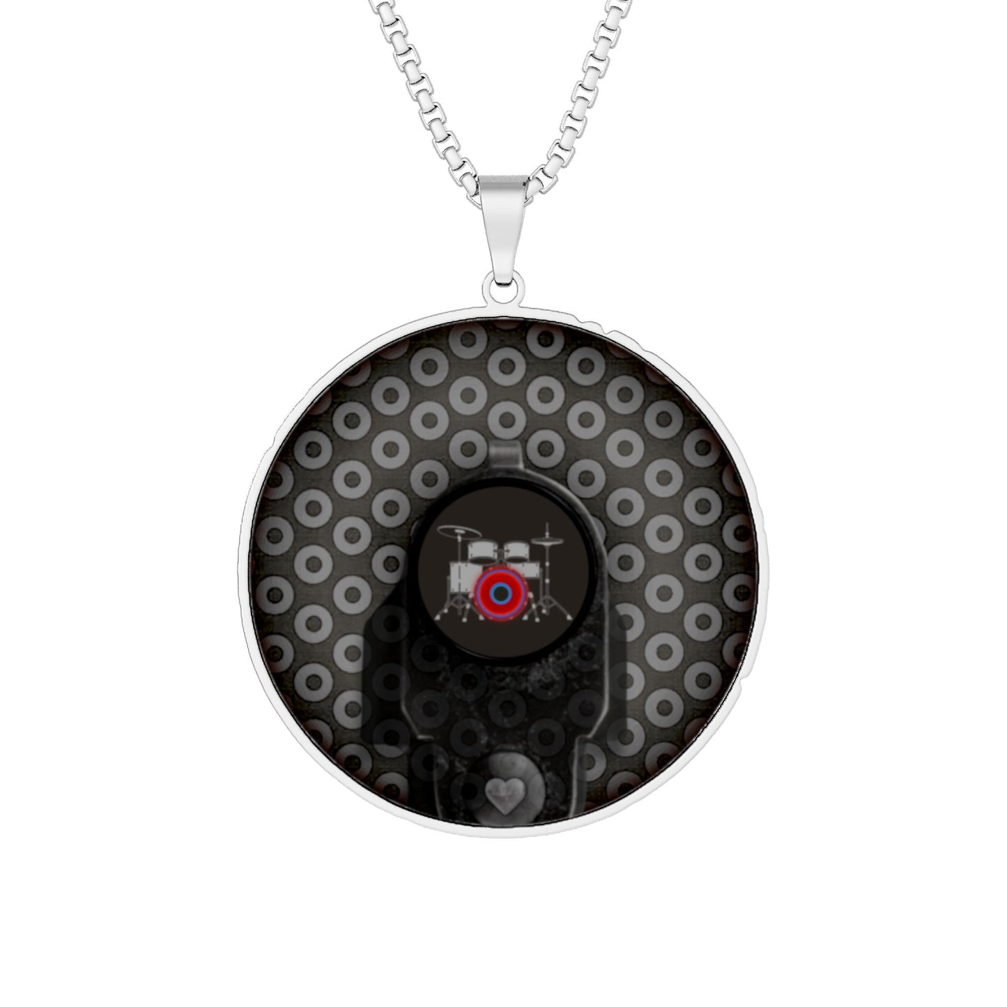 Lump's Heady Donut Necklace - 1" x 1" Stainless Steel Pendant - "Lifesaving Donut Pendant" - gray/black paradox donut