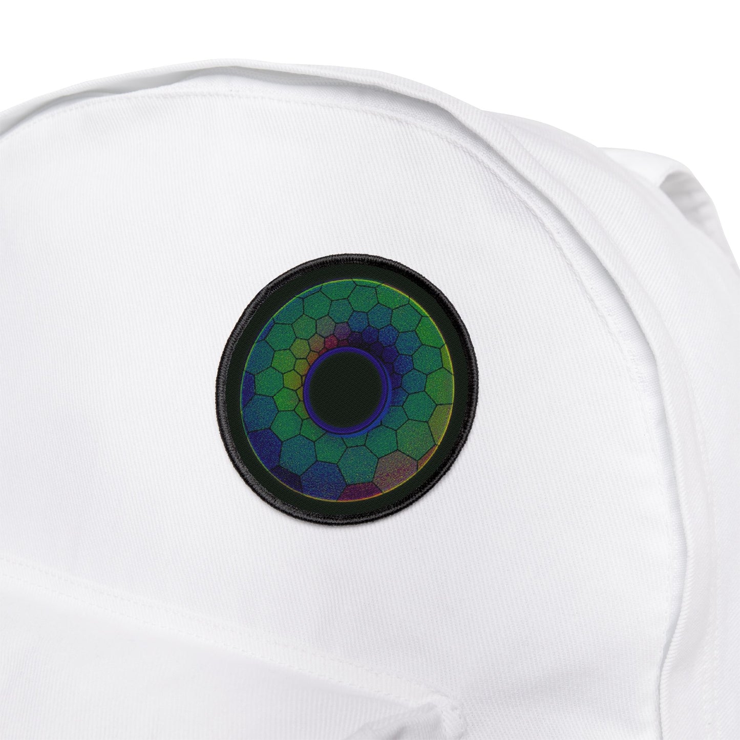 Iron-On Donut Patch - "Plain Hexadonut" - green hexadonut - variant 3