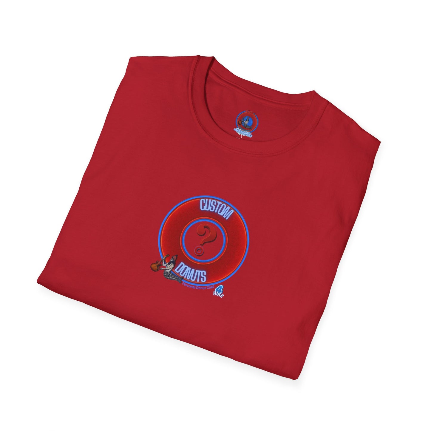 Classic Donut Tee - Unisex Soft-Style - "Example: Custom Donut Tee" - vivid red dirt mall donut