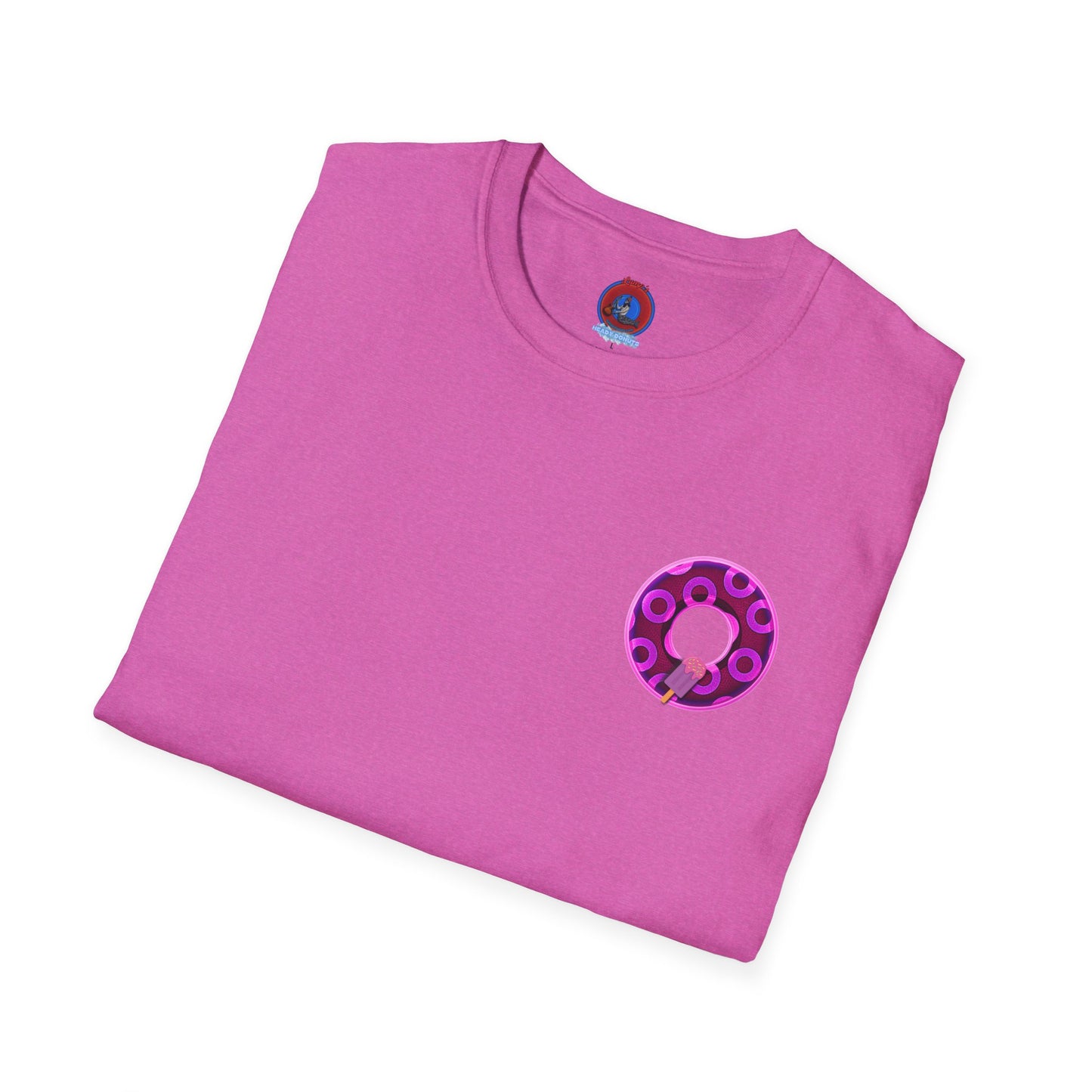 Classic Donut Tee - Unisex Soft-Style - "It's Ice Cream Popsicles - YEMSG Donut" - purple/magenta paradox donut - variant 1