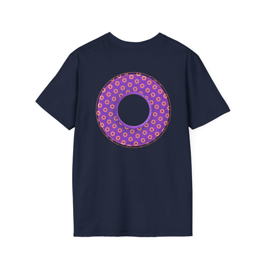 Plain Donuts/Unisex Soft-Style - "Plain Electric Paradoxical Donuts" - light purple/coral donuts